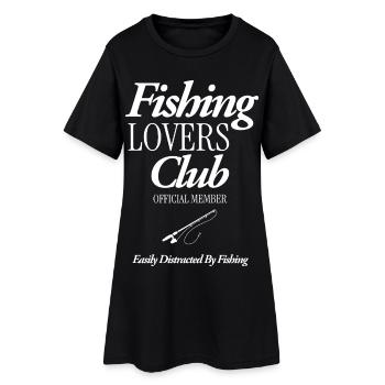 Fishing Lovers Club - Frauen T-Shirt-Kleid - Schwarz - Vorne