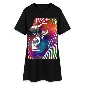 Portrait d’un gorille - Robe T-shirt Femme - noir - Devant
