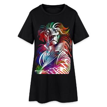 La Symphonie des Couleurs du Lion - Robe T-shirt Femme - noir - Devant