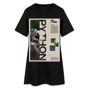 Kunst des Kugelpython-Reptilienhüters - Frauen T-Shirt-Kleid - Schwarz - Vorne