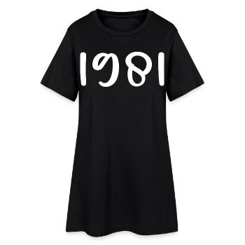 1981 Limitierte Auflage 45. Geburtstag 1981 - Frauen T-Shirt-Kleid - Schwarz - Vorne