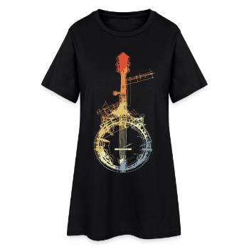 Banjo Croquis Look Vintage - Robe T-shirt Femme - noir - Devant