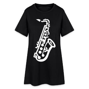 Dessin de saxophone - Robe T-shirt Femme - noir - Devant