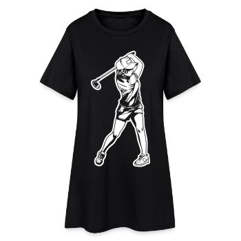 Croquis du golfeur - Robe T-shirt Femme - noir - Devant