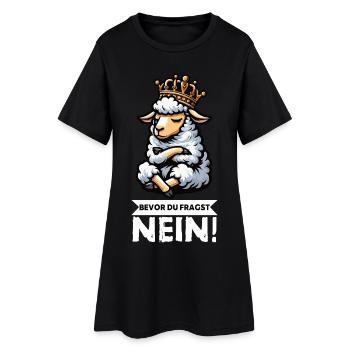 Before you ask: sheep, sheep, shepherd, sheep farmer - Women’s T-Shirt Dress - black - Front