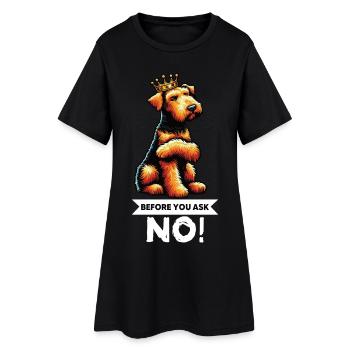 Avant de demander aux Airedale Terrier Airedales - Robe T-shirt Femme - noir - Devant
