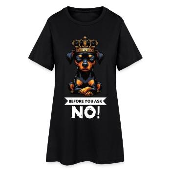 Avant de demander à un chien miniature pinscher pinscher - Robe T-shirt Femme - noir - Devant