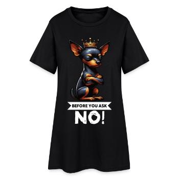 Avant de demander à un chien miniature pinscher pinscher - Robe T-shirt Femme - noir - Devant