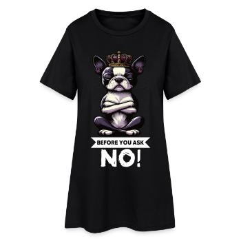 Avant de demander Boston Boston Boston terrier Bostie Bosti - Robe T-shirt Femme - noir - Devant