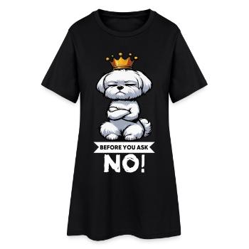 Avant de demander à Malteser Propriétaires Maltais Maltais - Robe T-shirt Femme - noir - Devant