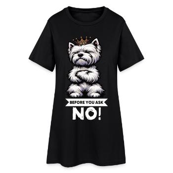 Avant de demander Westie, terrier des Highlands de l’Ouest - Robe T-shirt Femme - noir - Devant