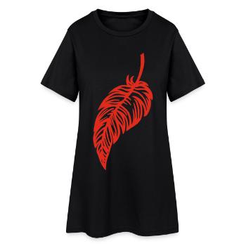 La plume rouge - Robe T-shirt Femme - noir - Devant