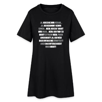 Ja, ich esse nur Vegan - Veganer Sprüche - Frauen T-Shirt-Kleid - Schwarz - Vorne