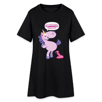 Einhorn Flamingo gemacht - Frauen T-Shirt-Kleid - Schwarz - Vorne