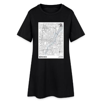 Munich Plan de la ville basique noir et blanc - Robe T-shirt Femme - noir - Devant