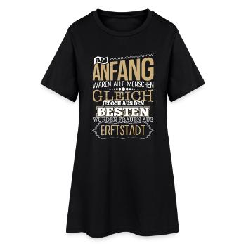 ERFTSTADT, wo die Besten Frauen herkommen - Frauen T-Shirt-Kleid - Schwarz - Vorne