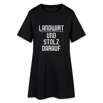 Landwirt und Stolz darauf, Geschenk - Frauen T-Shirt-Kleid - Schwarz - Vorne