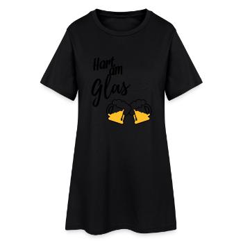 Hart am Glas - Frauen T-Shirt-Kleid - Schwarz - Vorne