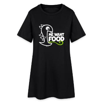 me want food! - Frauen T-Shirt-Kleid - Schwarz - Vorne