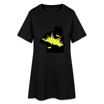 Soudeur 2 couleur - Robe T-shirt Femme - noir - Devant