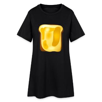 Smiley Toast - Frauen T-Shirt-Kleid - Schwarz - Vorne