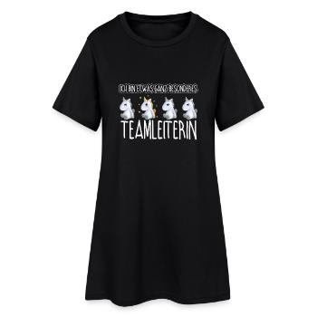 TEAMLEITERIN - Toll - Frauen T-Shirt-Kleid - Schwarz - Vorne
