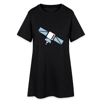 satellite - Robe T-shirt Femme - noir - Devant