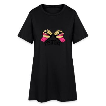 Freefight Fists - Frauen T-Shirt-Kleid - Schwarz - Vorne