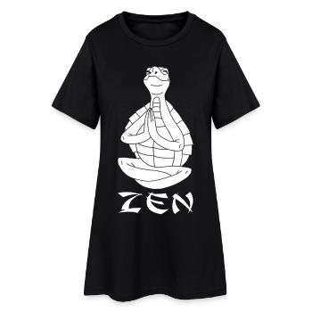 Tortue yogi (blanc) - Robe T-shirt Femme - noir - Devant