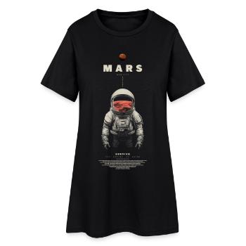 Mars Exploration - Frauen T-Shirt-Kleid - Schwarz - Vorne