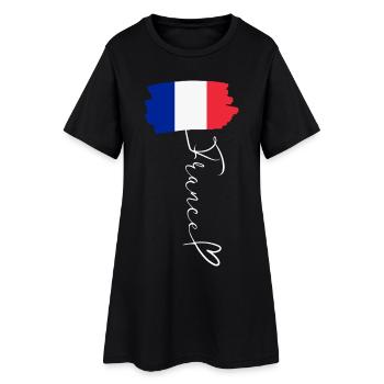 Drapeau France Tricolore Fierté Nationale Patriote - Robe T-shirt Femme - noir - Devant