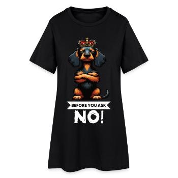 Avant de demander teckel à poils forts teckel - Robe T-shirt Femme - noir - Devant