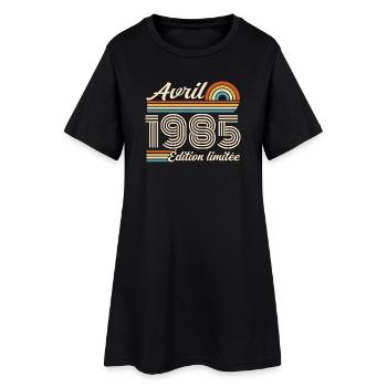  Avril 1985 anniversaire rétro 1985 April 1985 - Robe T-shirt Femme - noir - Devant