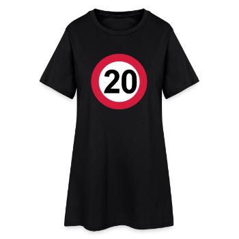 20 Anniversaire signe de la circulation - Robe T-shirt Femme - noir - Devant