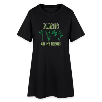Les plantes sont mes amis - Robe T-shirt Femme - noir - Devant
