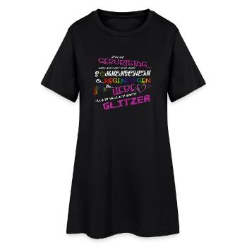 Geburtstagssprüche Sonnenschein Regenbogen & Liebe - Frauen T-Shirt-Kleid - Schwarz - Vorne