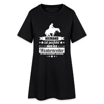 Westernreiter - Frauen T-Shirt-Kleid - Schwarz - Vorne