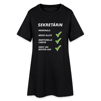 Sekretärin - Sekretär - Geschenk - Frauen T-Shirt-Kleid - Schwarz - Vorne