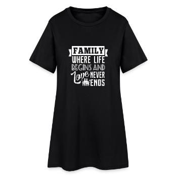 Family where life begins - Robe T-shirt Femme - noir - Devant