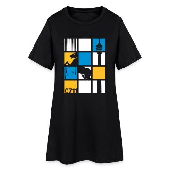0711 - Robe T-shirt Femme - noir - Devant