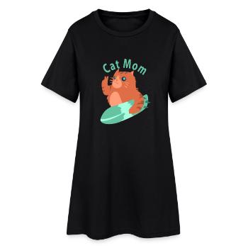 Chat fan de chat chat maman cadeau Mamas chats maman - Robe T-shirt Femme - noir - Devant