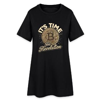 Bitcoin - Revolution - Frauen T-Shirt-Kleid - Schwarz - Vorne