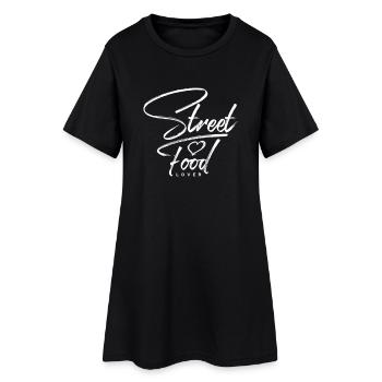 Amoureux de la street food - Robe T-shirt Femme - noir - Devant