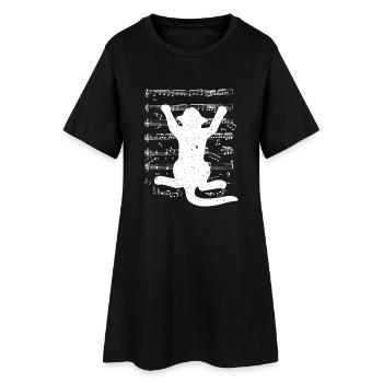 Caterwauling enfant de concert notes musique chat - Robe T-shirt Femme - noir - Devant