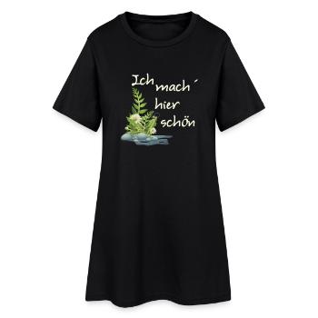 Ich mach hier schön creme - Frauen T-Shirt-Kleid - Schwarz - Vorne