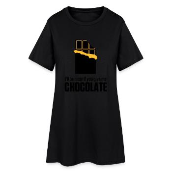 Donnez-moi le chocolat. Ensuite, je suis aussi - Robe T-shirt Femme - noir - Devant