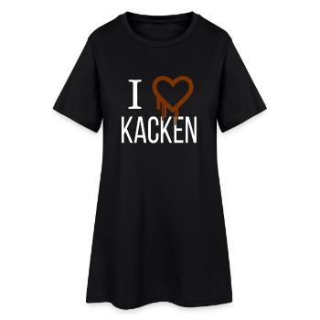 I love kacken - Frauen T-Shirt-Kleid - Schwarz - Vorne