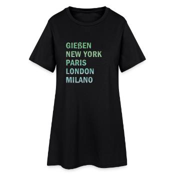 Metropole Gießen - Frauen T-Shirt-Kleid - Schwarz - Vorne