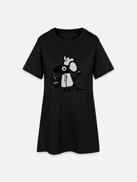 Maus Koch - Ratte - Frauen T-Shirt-Kleid - Schwarz