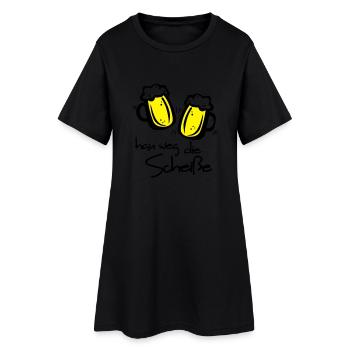 Biergläser hau weg die Scheiße - Frauen T-Shirt-Kleid - Schwarz - Vorne